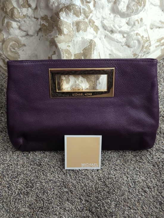 Michael Kors Handbags - Michael Michael Kors Leather Purple Clutch